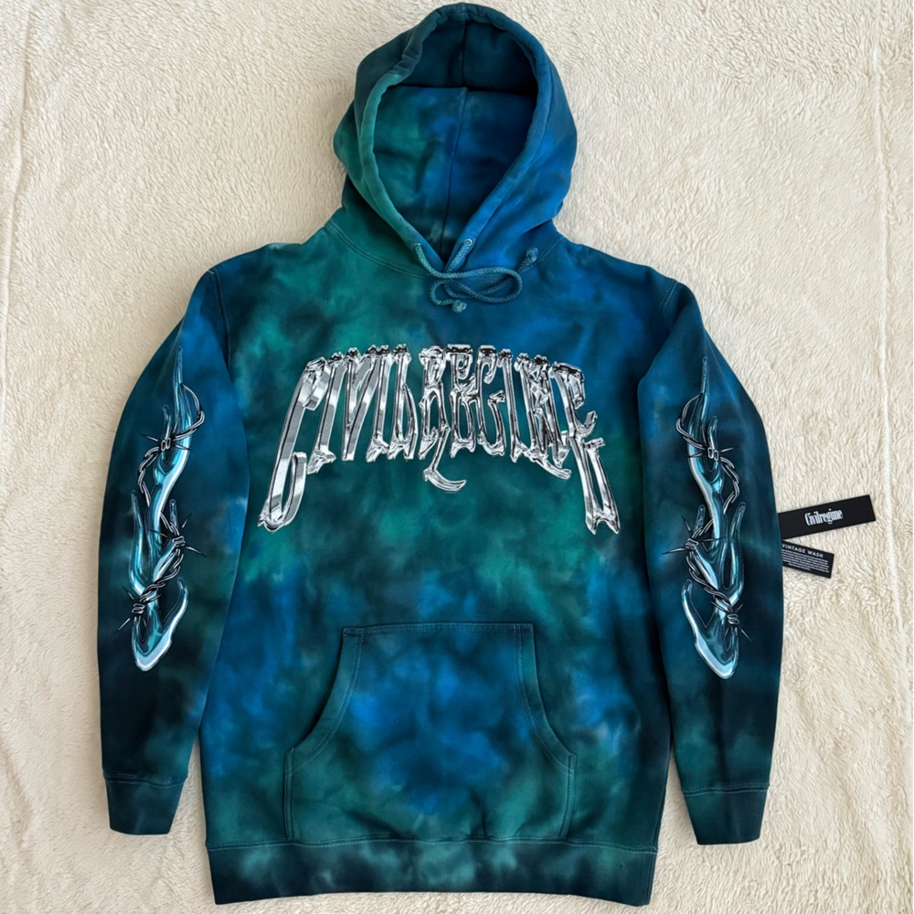 Men’s Civil Regime Hoodie, Vintage Wash, Size Medium, NWT